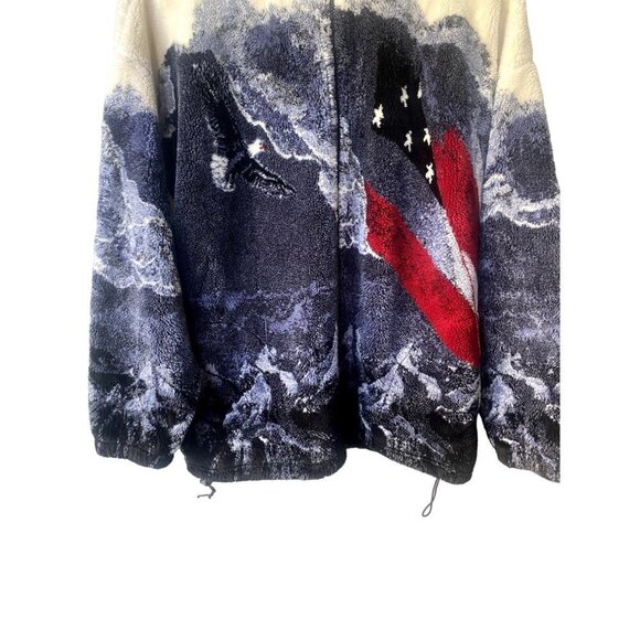 Bear Ridge Outfitters Eagle/U.S. Flag Full Zip Fleece Jacket Sz M Made USA - Picture 3 of 8